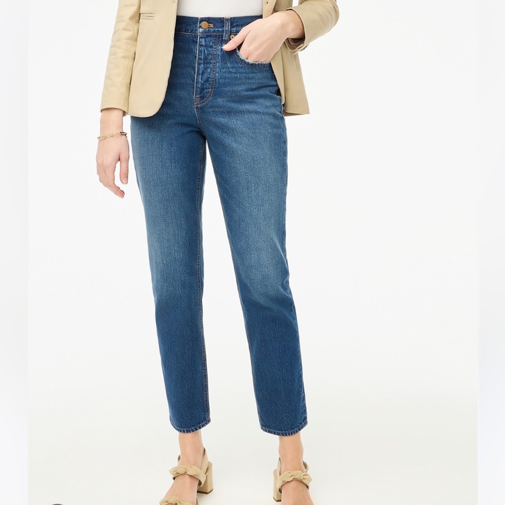 J Crew Button Fly High Rise Straight Jean